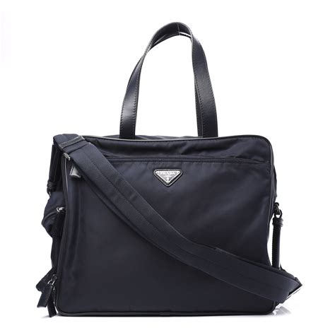 PRADA Tessuto Nylon Vela Diaper Bag Navy 